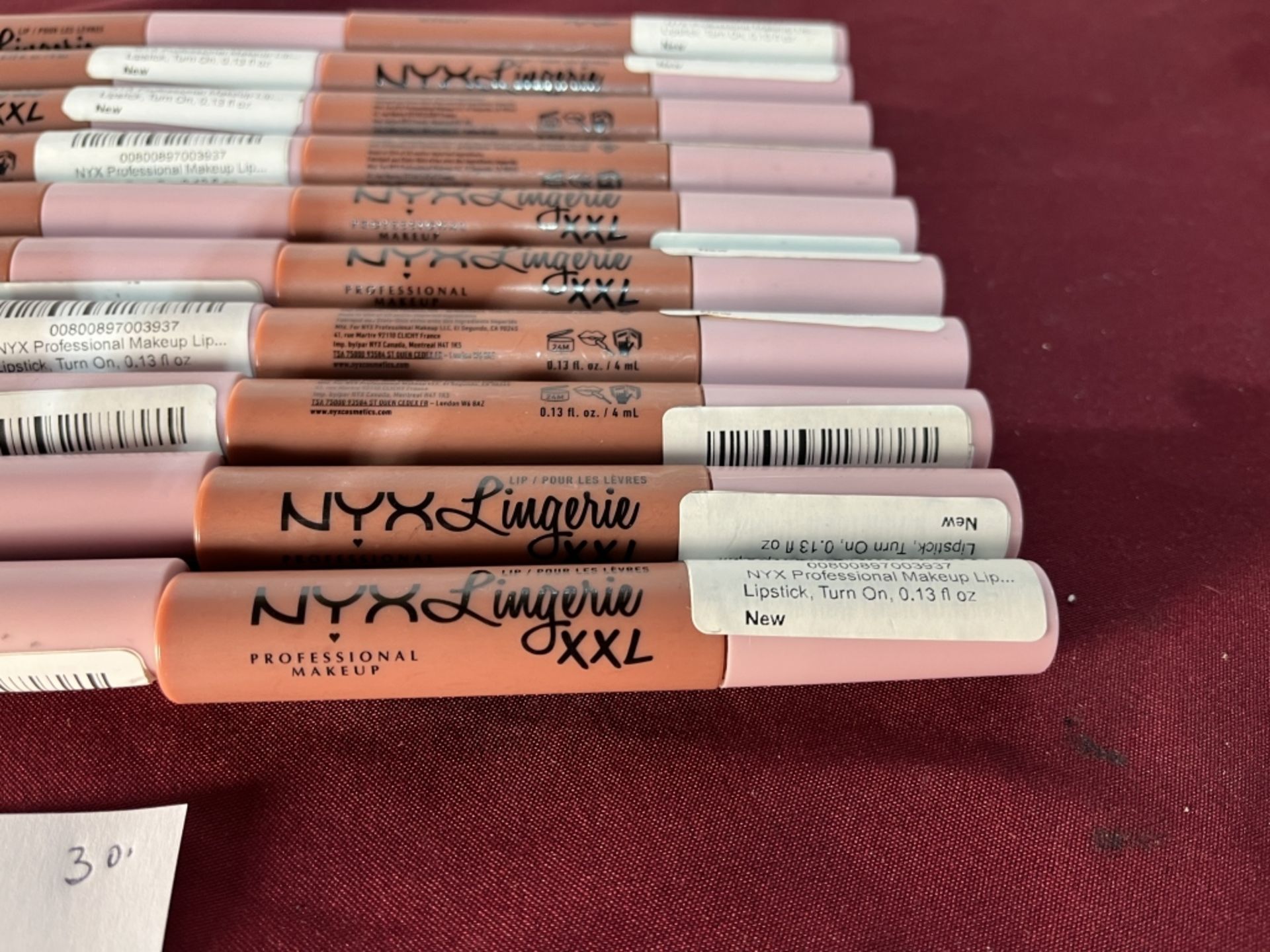 LOT CONSISTING OF (30) NYX LINGERIE XXL LIPSTICK, NEW - Image 2 of 2