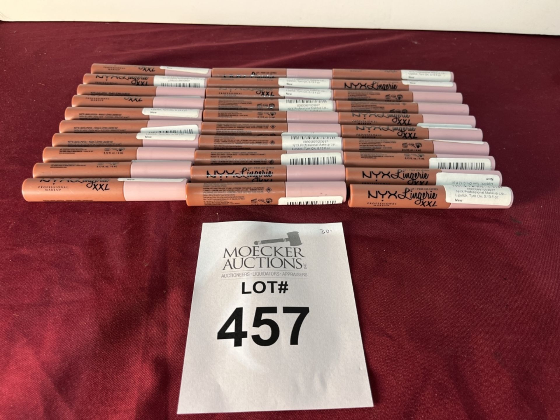 LOT CONSISTING OF (30) NYX LINGERIE XXL LIPSTICK, NEW