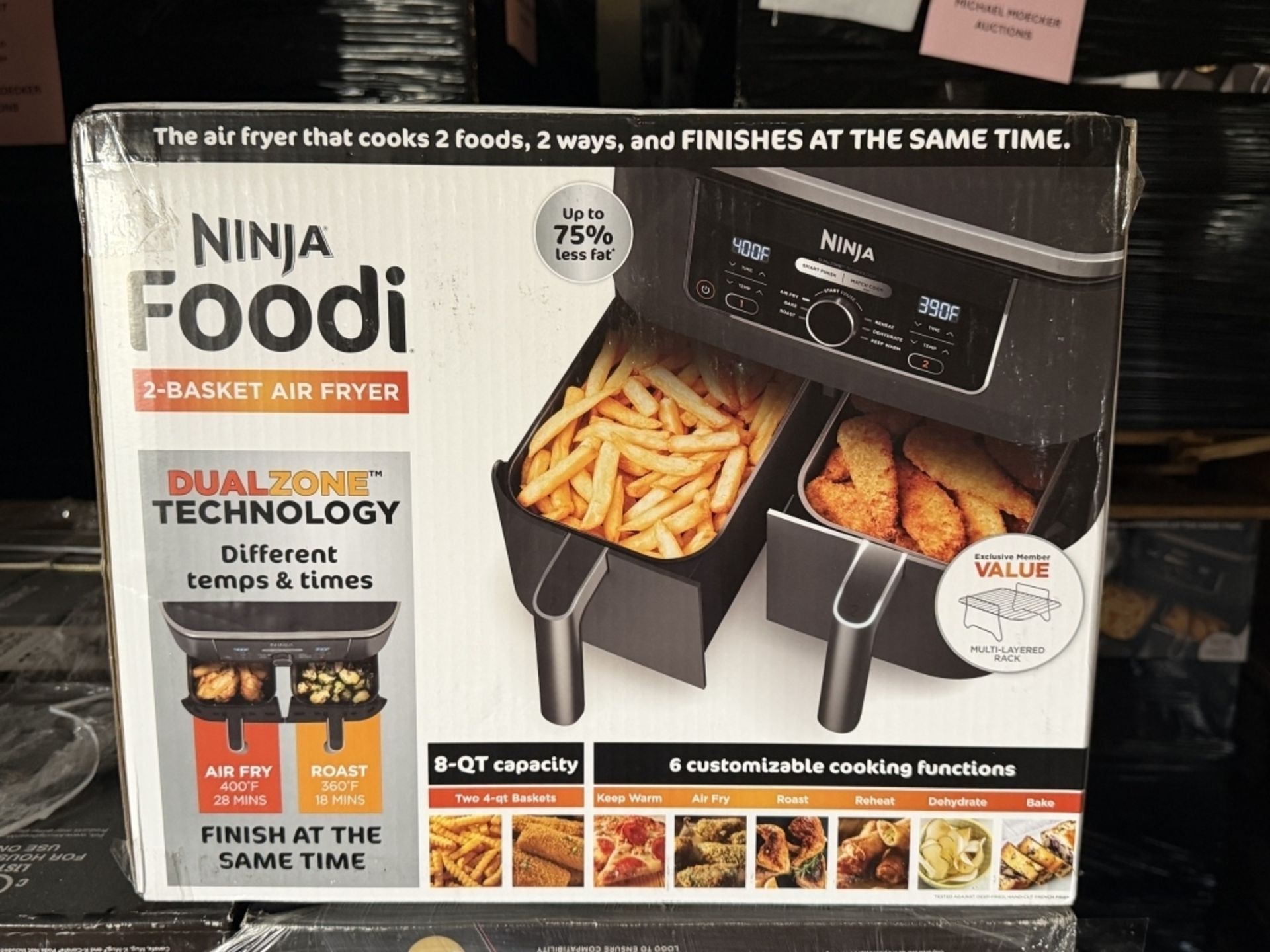 NINJA FOODI 2-BASKER AIR FRYER, NEW