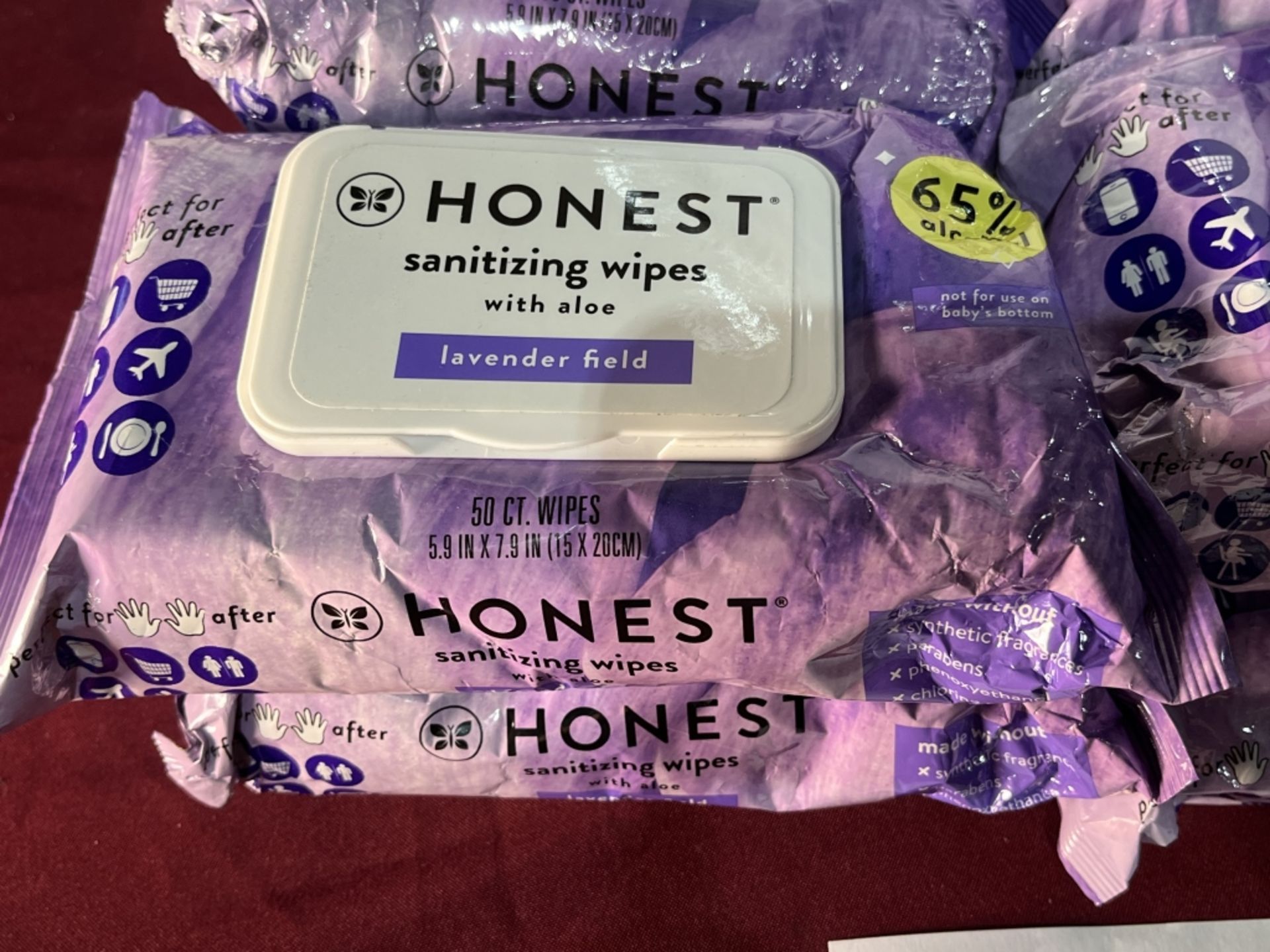 HONEST SANITIZING WIPES 50 SHEETS PER PACK, NEW - Image 2 of 2