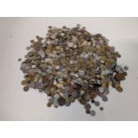 A large collection of assorted Foreign World Coins and Tokens. 10.7 kg