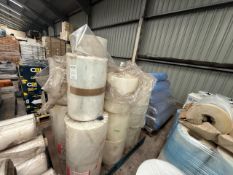 Pallet of 27 Amcor Flexibles Baricol Packaging Film Rolls