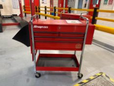 Blue Point Snap On Mobile 7T Roll Cart, Key Present, Contents Included
