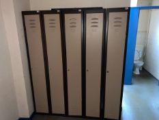Group Of Five Metal Lockers - No Reserve