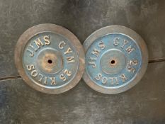 Jim's Gym Branded Metal Plates 25Kg x2 - No Reserve