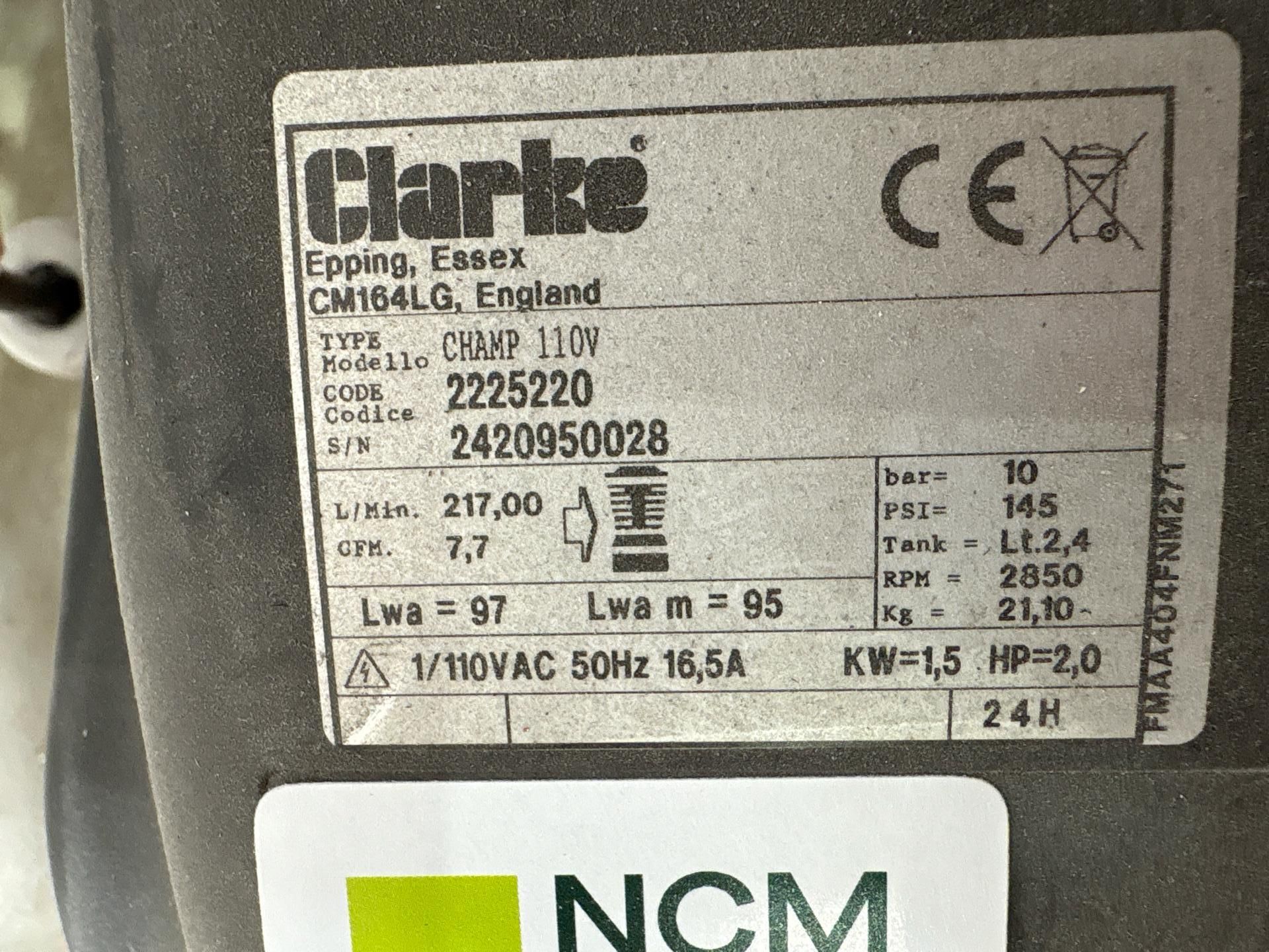 Clarke Champ Air Cfm Air Compressor - THX28703 - No Reserve - Image 5 of 8