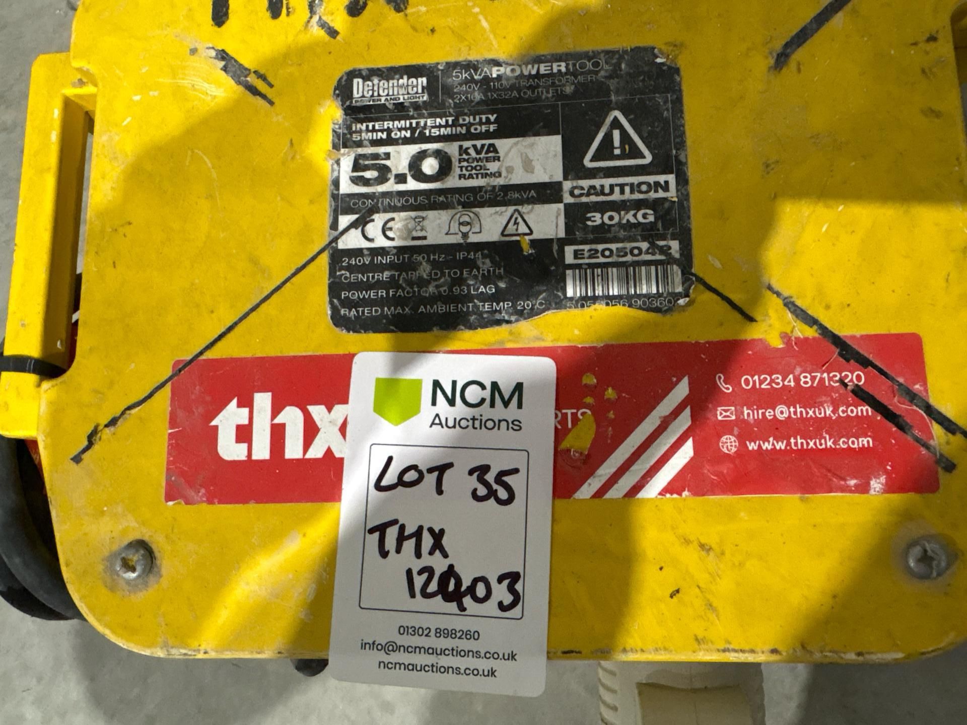 5.0 Kva Transformer -THX12403 - No Reserve - Image 7 of 7