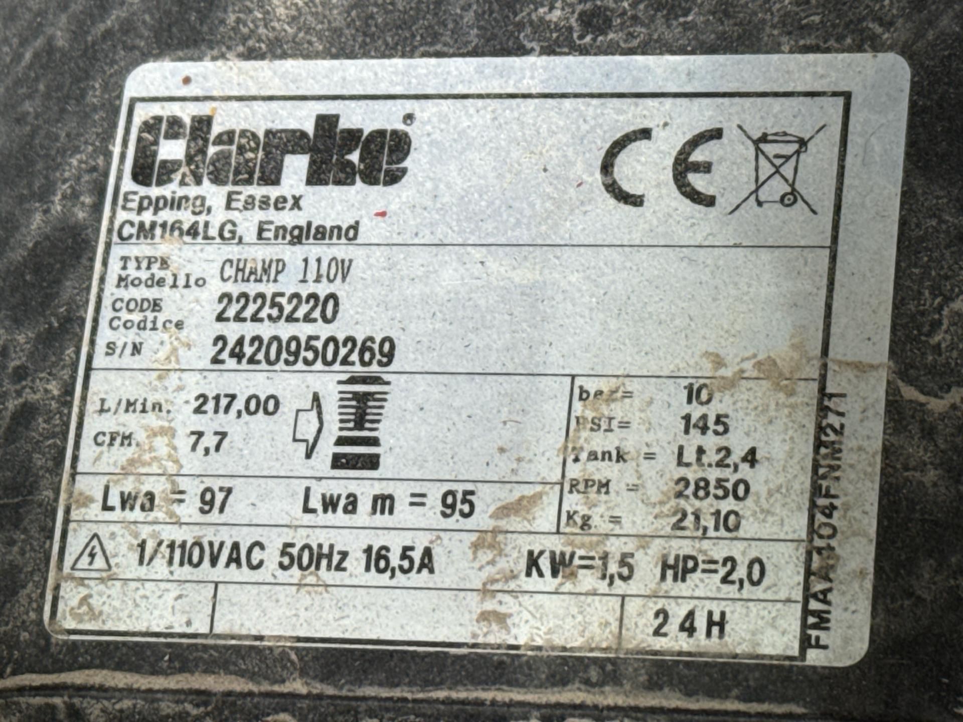 Clarke Champ Air Electric Compressor - THX25478 - No reserve - Image 5 of 6