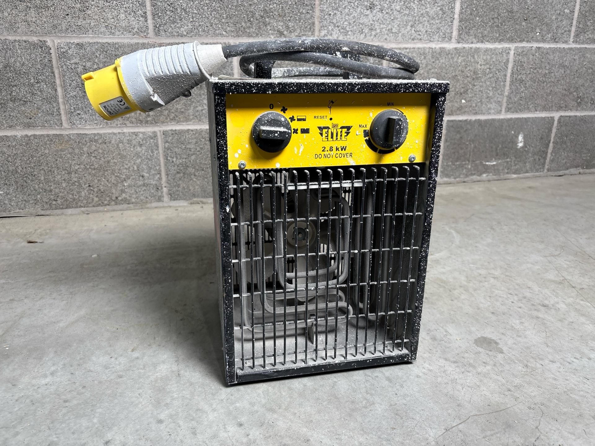 Elite 2.8Kw Fan Heater 110V 32A S/N: Ehfh110082400819 -THX22642 - No Reserve - Image 3 of 8