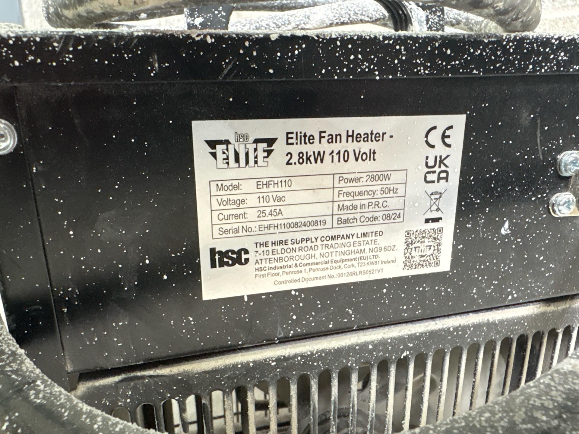Elite 2.8Kw Fan Heater 110V 32A S/N: Ehfh110082400819 -THX22642 - No Reserve - Image 7 of 8