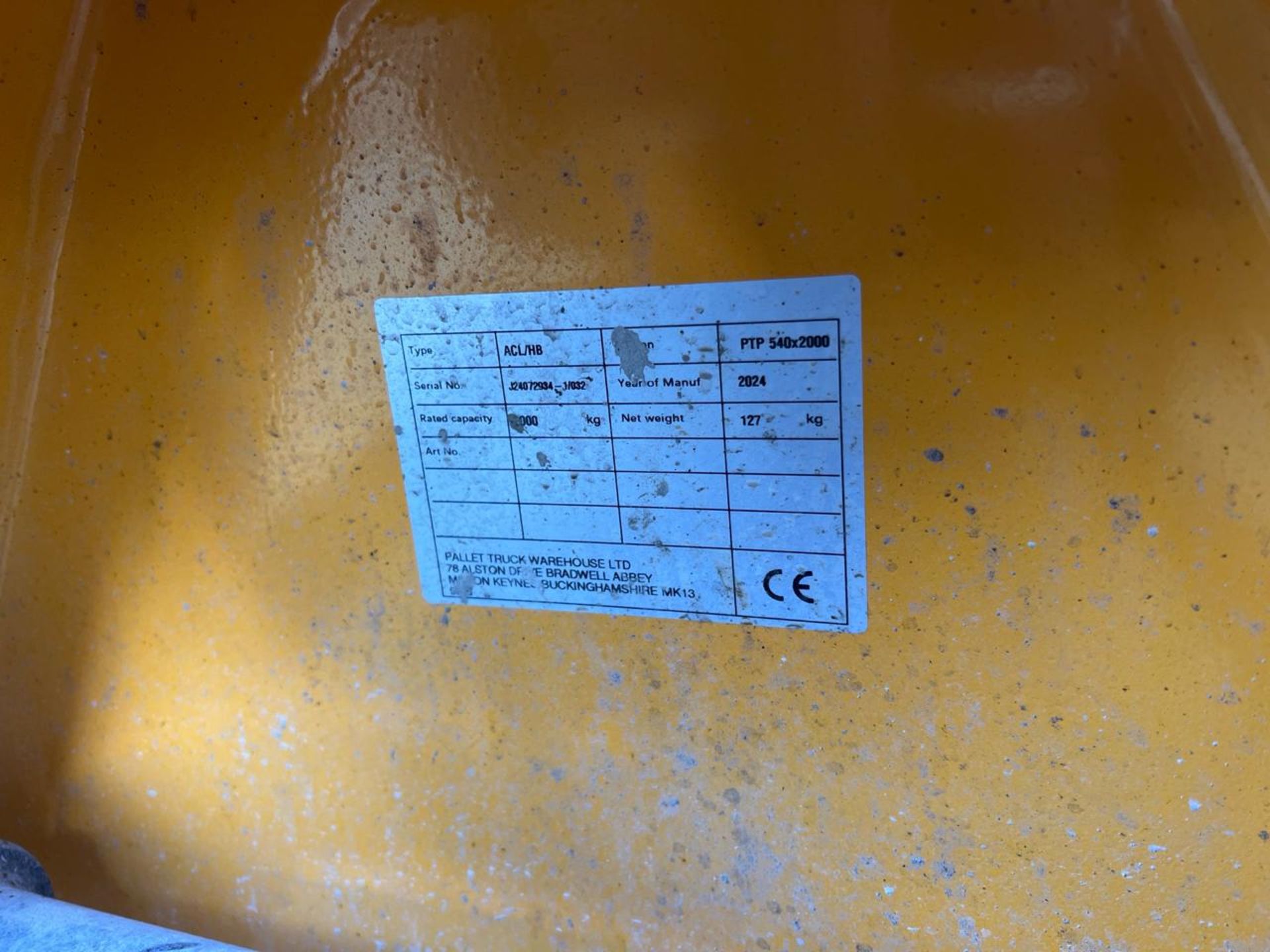 Manual Pallet Truck - 2000Kg - 2M - Braked. S/N: J24072934-1/032-THX22107 - No Reserve - Image 8 of 12