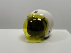 Vintage Belstaff White Open-Face Helmet With Yellow Visor - No Reserve
