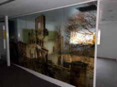 Leeds Themed Glass Office Wall Panels