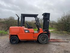2002 Nissan 5 Tonne Diesel Forklift, 4300mm Full Free Lift Triple Mast, Very Low Hours