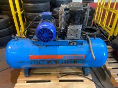 MARK “Stormy” belt-drive piston compressor horizontal receiver, twin-cylinder head 300 Litre Cond