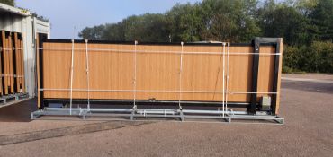 Unused 20ft Cantilever Gate, Teak composite Finish, Electric Motor & Remote