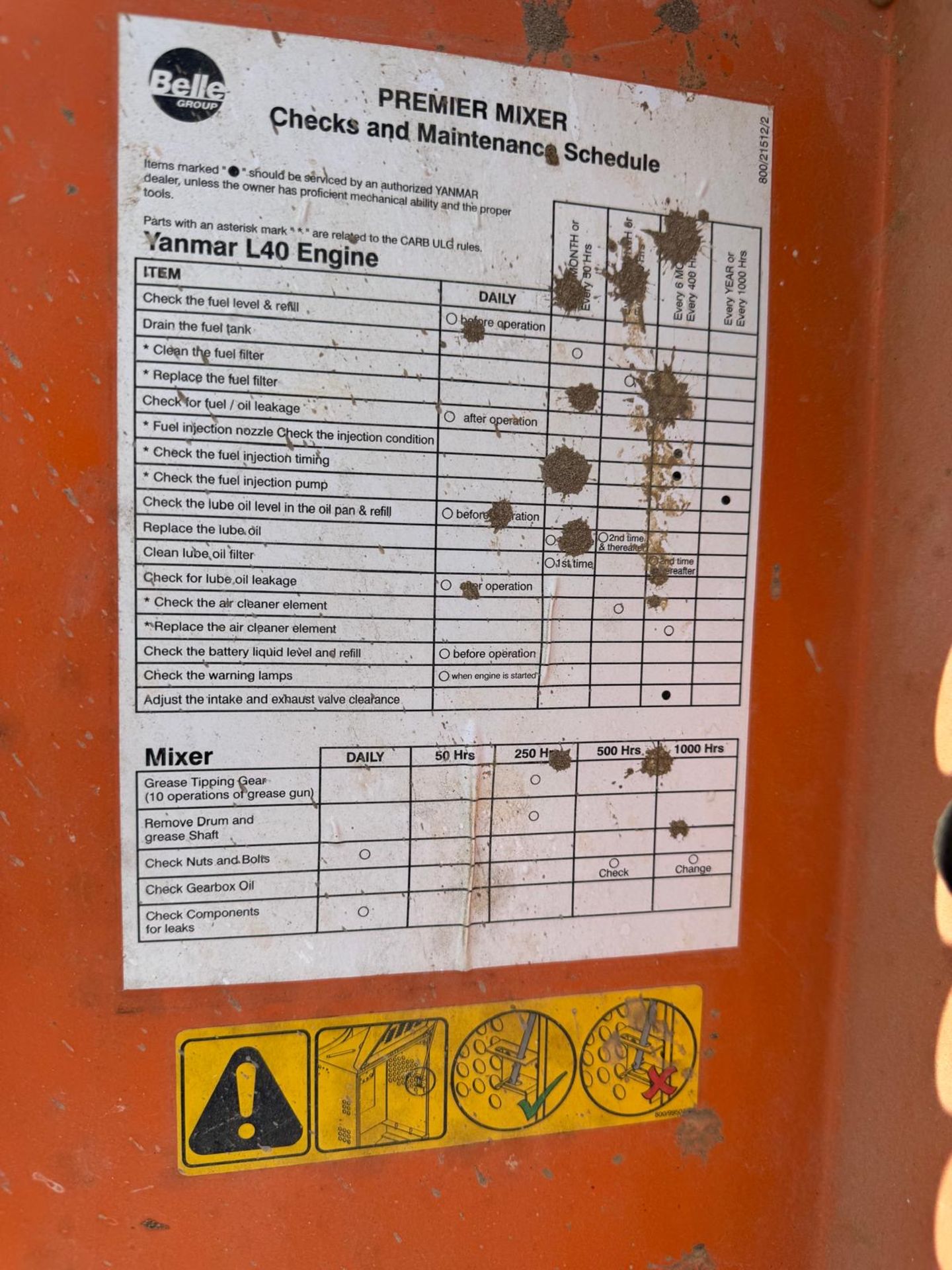 Belle PM38 Premier Site Mixer Yanmar L40 engine year of manufacture 2017 serial number: PM3820782 - Image 2 of 4
