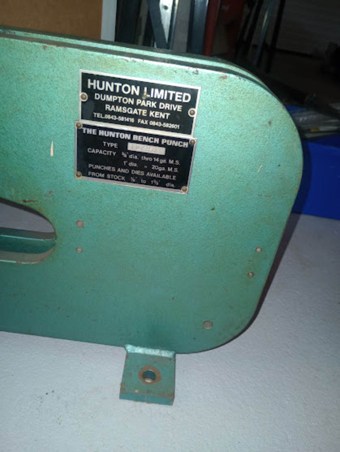 Hunton Hand Operated Bench Punch base plates are in situ fixings for attaching to the bench are wi - Image 4 of 5