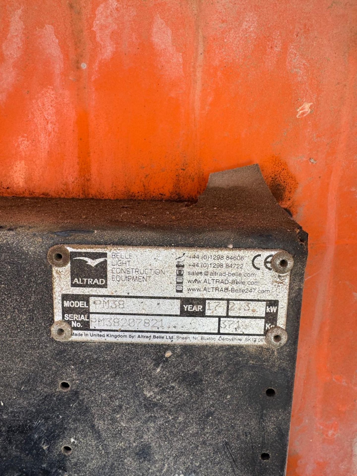 Belle PM38 Premier Site Mixer Yanmar L40 engine year of manufacture 2017 serial number: PM3820782