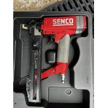 3 x Senco Pneumatic Staple Guns with Carry Cases, Manuals, Accessories & 6m Retractable Hose Reels