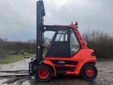 1996 Linde H80D Diesel Forklift, Side Shift, Wide Carriage, 2.4m Forks, 7500 Hours, Full Cab