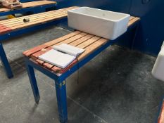 Wooden Bench With Metal Frame