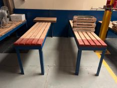 Wooden Bench With Metal Frame x2