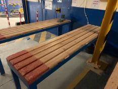 Wooden Bench With Metal Frame x4