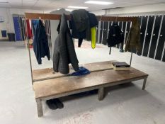 Wooden Bench With Coat Hooks