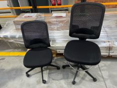 Orange Box Black Office Chair On Wheels x2, No Reserve