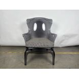 Clear Black Plastic Armchair