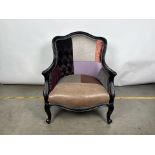 Patchwork Design Wooden Armchair