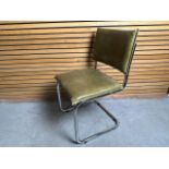 Olive Leather Dining Chair