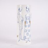 Zylindrische Tischvase / Stangenvase, Meissen, Schwertermarke, 1. Wahl, sächsisches Weißporzellan m