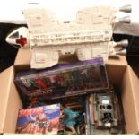 Group of Boxed and Unboxed Tv & Film Action Figures,Vehicles and Part Playsets (see photo)