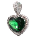18K gold tsavorite & diamond pendant