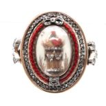 18th Century, 9K gold Neoclassical French memorial ring