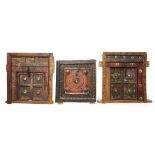 THREE SMALL SETS OF SHUTTERS, PROBABLY RAJASTHAN, INDIA, 19TH CENTURY
