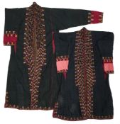 TWO EMBROIDERED SILK TEKKE ROBES (KURTE), WEST TURKESTAN, 19TH CENTURY