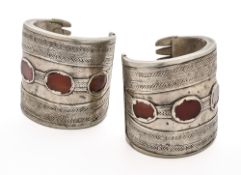 A PAIR OF TURKMAN BRACELETS, CENTRAL ASIA, 19TH CENTURY
