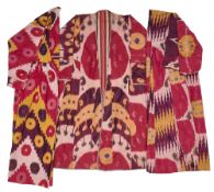 AN IKAT MUNISAK AND TWO CHAPAN, BOKHARA, UZBEKISTAN, CIRCA 1900