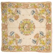 A SILK AND METAL THREAD EMBROIDERED CHALICE COVER, PROBABLY CASTELO BRANCO, PORTUGAL, 18TH CENTURY