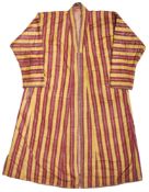 A QUILTED STRIPED CHAPAN, CENTRAL ASIA, CIRCA 1900