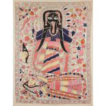 A MADHUBANI PAINTING OF KALI, EASTERN INDIA, 20TH CENTURY