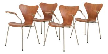 Stühle von A. Jacobsen für Fritz Hansen, 4er Set