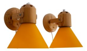 Kiefernholz Wandleuchten von Solbacken, 1975, 2er Set