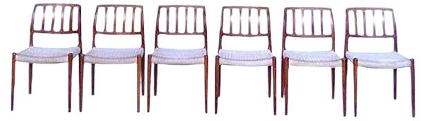 Teak Esszimmerstühle von JL Møller, 6 . Set