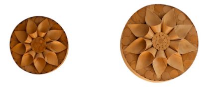 Handgefertigte schwedische Wandleuchten aus Holz, 2er Set