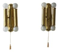 Italienische Vintage Messing Wandlampen, 2er Set