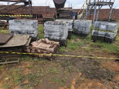 PAVING BRICKS, SIDE CURBS & PALLETS - APPROX. 3500 BRICKS, 55 SIDE CURBS & 70 PALLETS